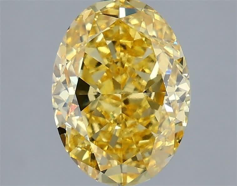 3.09 Ct. Fancy Vivid Yellow Oval Lab Grown Diamond