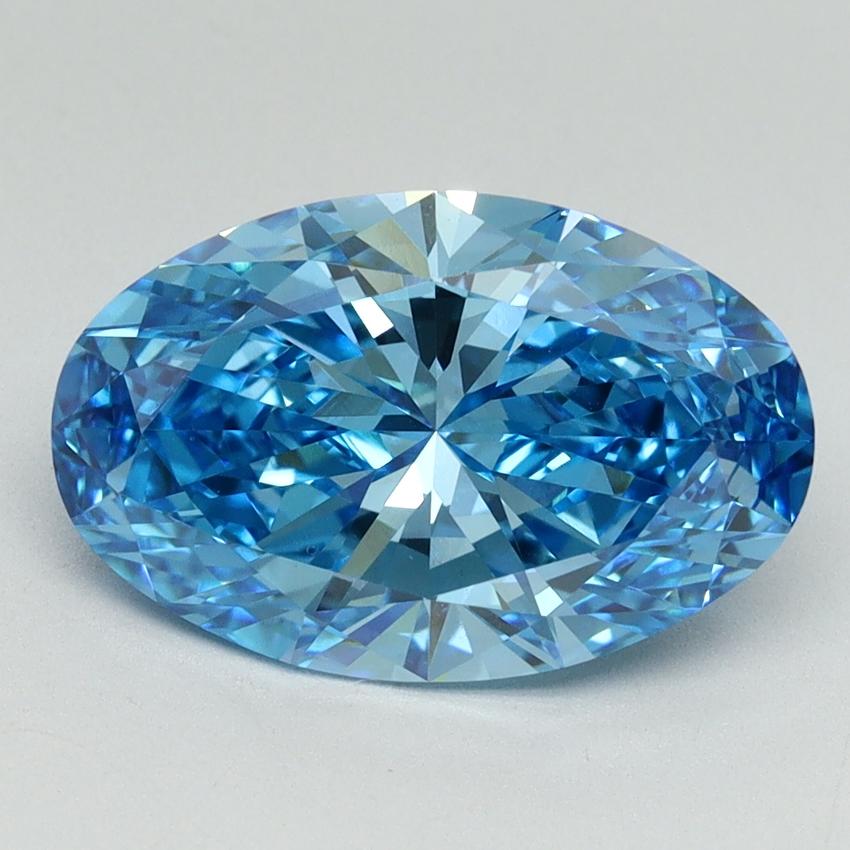 3.02 Ct. Fancy Vivid Blue Oval Lab Grown Diamond