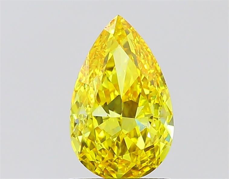 1.62 Ct. Fancy Vivid  Yellow Pear Lab Grown Diamond