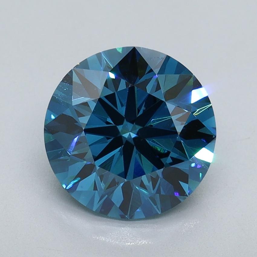 2.16 Ct. Fancy Vivid Malibu Blue Round Lab Grown Diamond