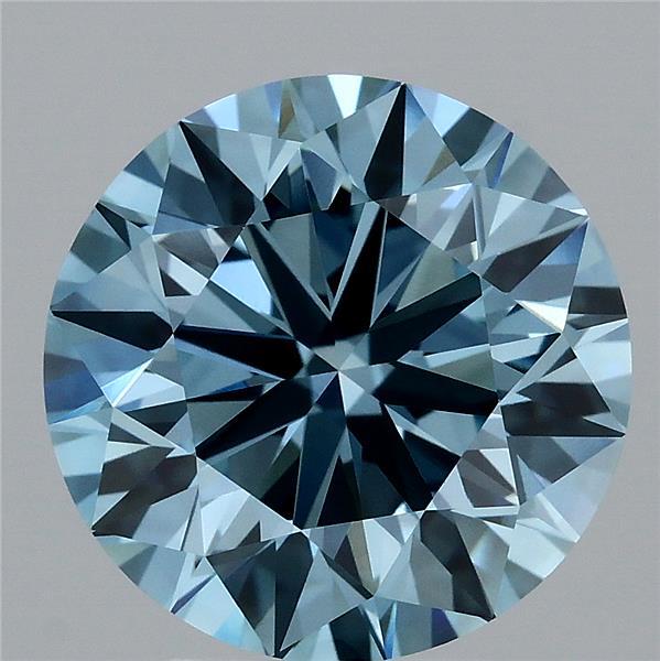 4.59 Ct. Fancy Vivid Blue Round Lab Grown Diamond