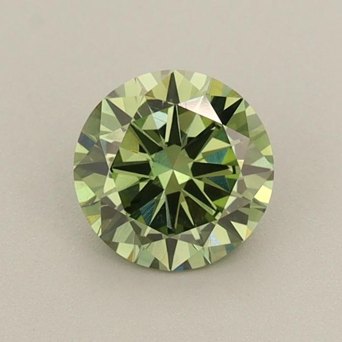 0.67 Ct. Fancy Vivid  Green Round Lab Grown Diamond