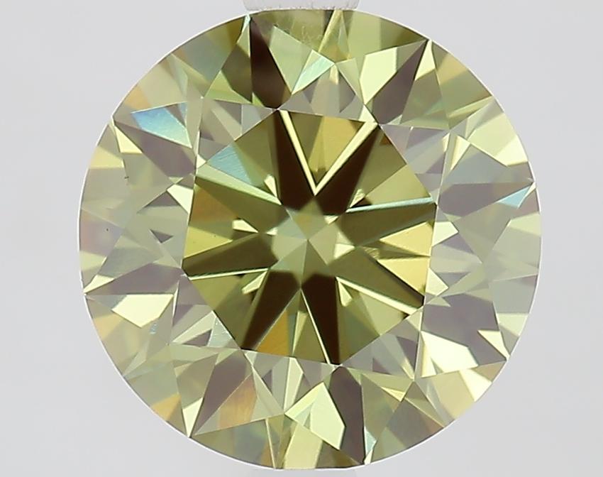 2.58 Ct. Fancy Vivid Green Round Lab Grown Diamond