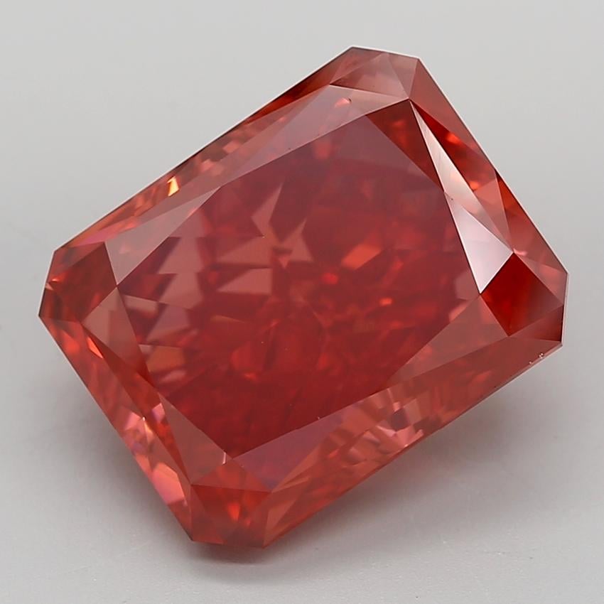 13.75 Ct. Fancy Vivid Red Radiant Lab Grown Diamond