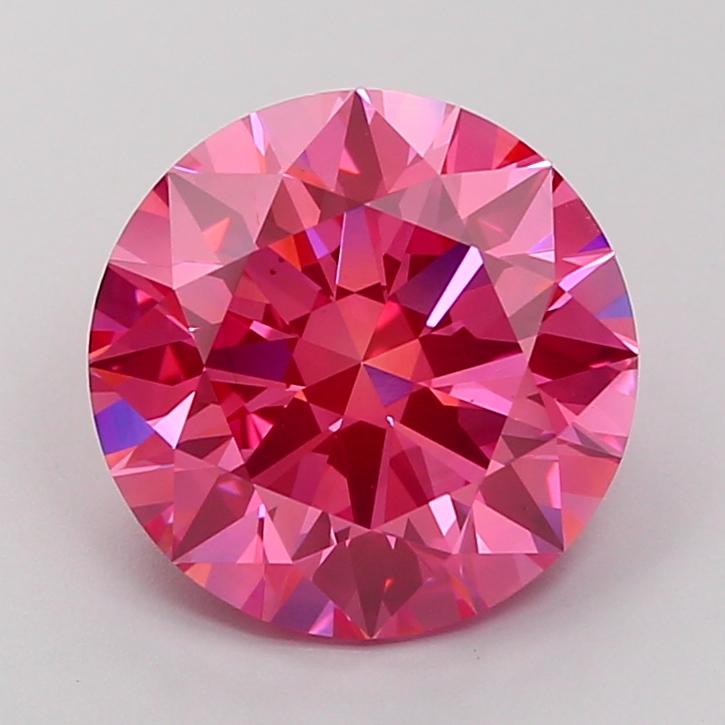 5.05 Ct. Fancy Vivid  Pink Round Lab Grown Diamond
