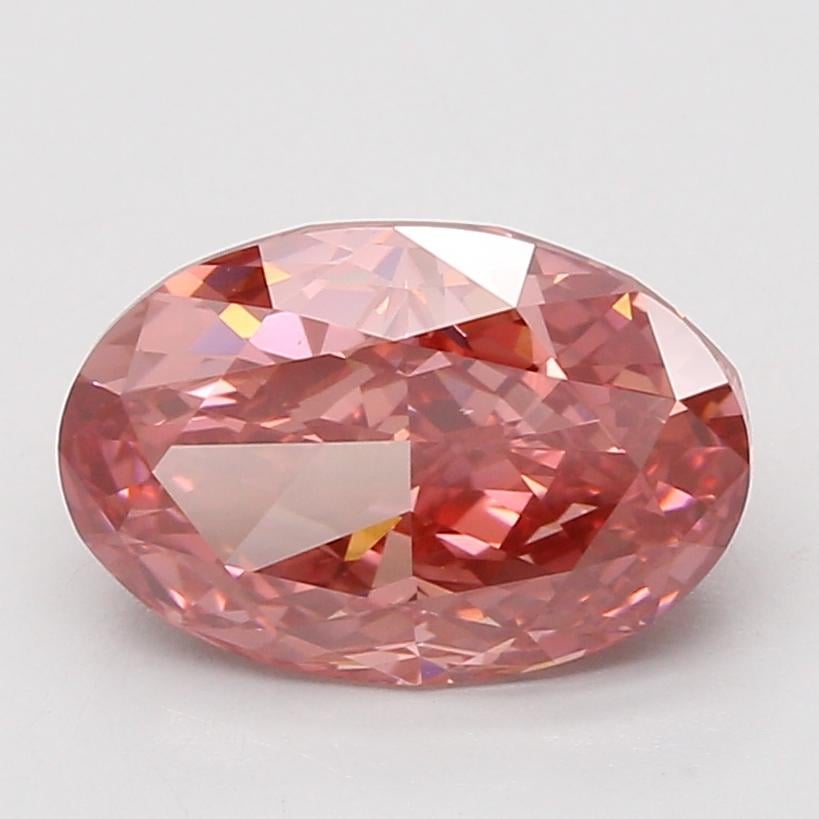 4.09 Ct. Fancy Vivid Pink Oval Lab Grown Diamond