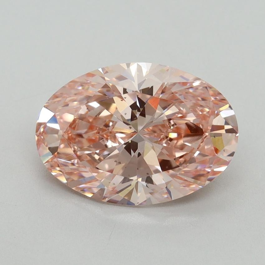 3.08 Ct. Fancy Vivid Pink Oval Lab Grown Diamond