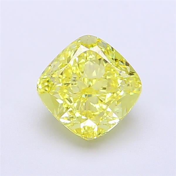 1.37 Ct. Fancy Vivid  Yellow Cushion Lab Grown Diamond