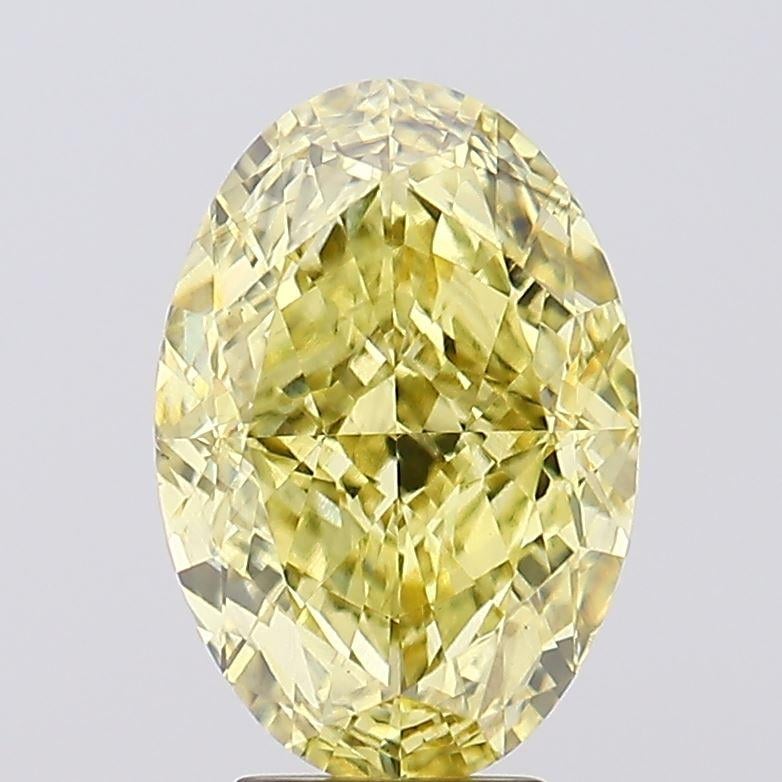 5.64 Ct. Fancy Vivid Yellow Oval Lab Grown Diamond
