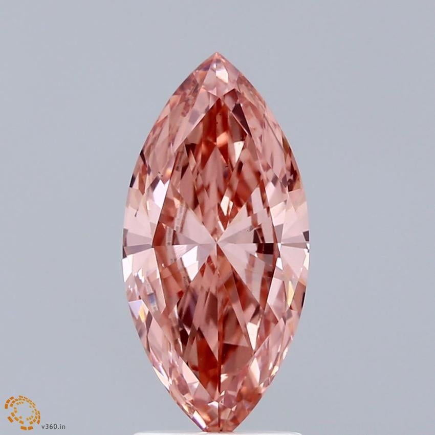 1.96 Ct. Fancy Vivid Pink Marquise Lab Grown Diamond