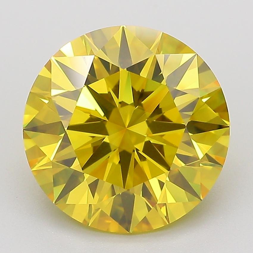 4.03 Ct. Fancy Yellow Round Lab Grown Diamond