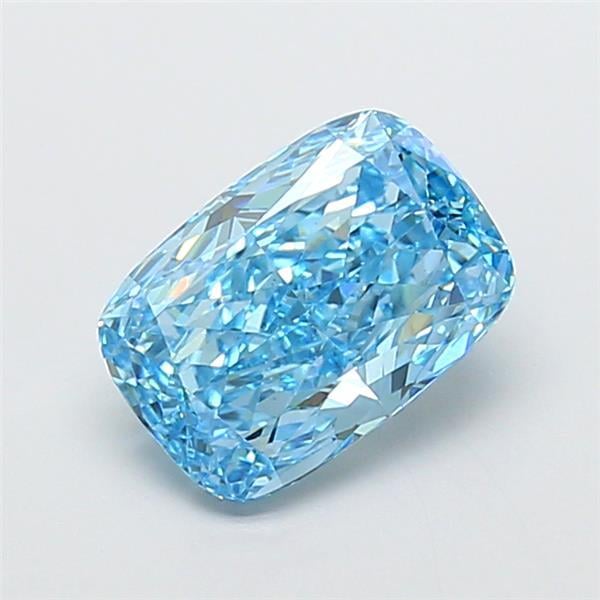 2.58 Ct. Fancy Vivid Blue Cushion Lab Grown Diamond