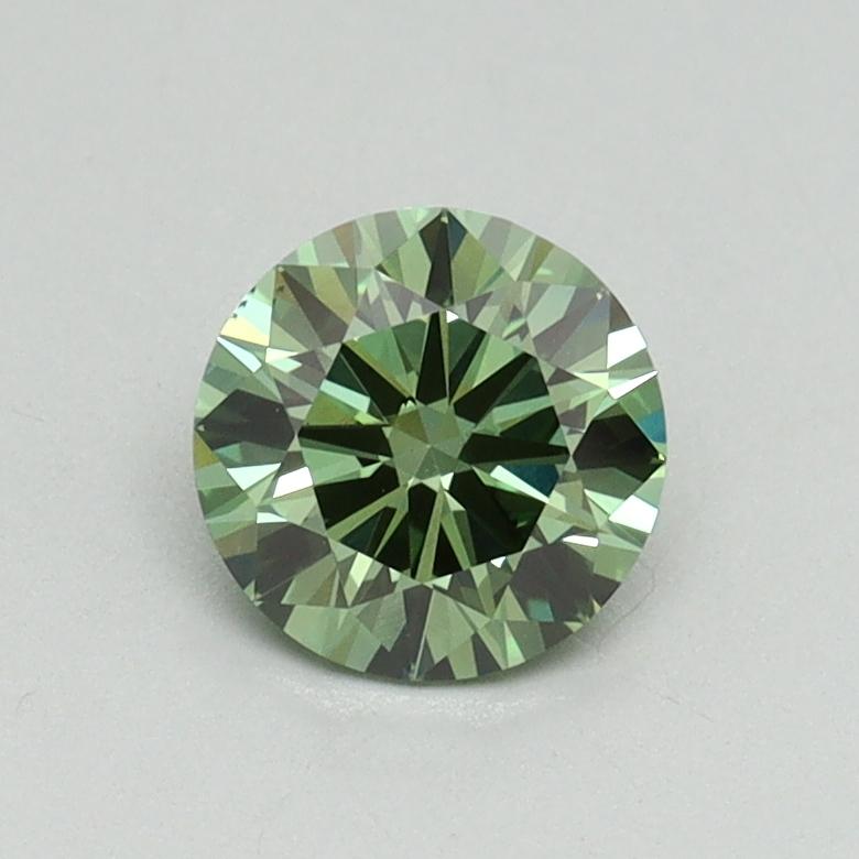 0.70 Ct. Fancy Vivid Green Round Lab Grown Diamond