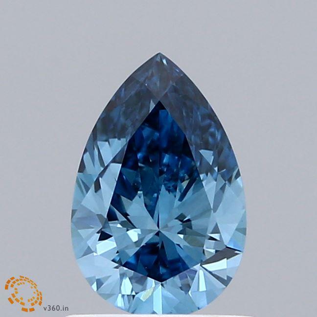 0.92 Ct. Fancy Vivid Blue Pear Lab Grown Diamond
