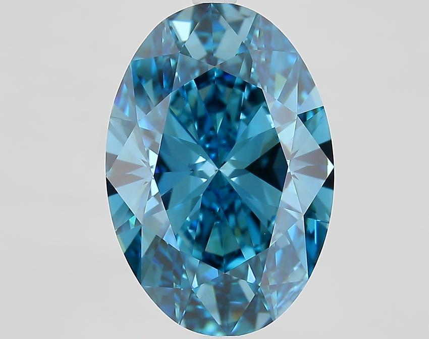 6.95 Ct. Fancy Vivid Blue Oval Lab Grown Diamond