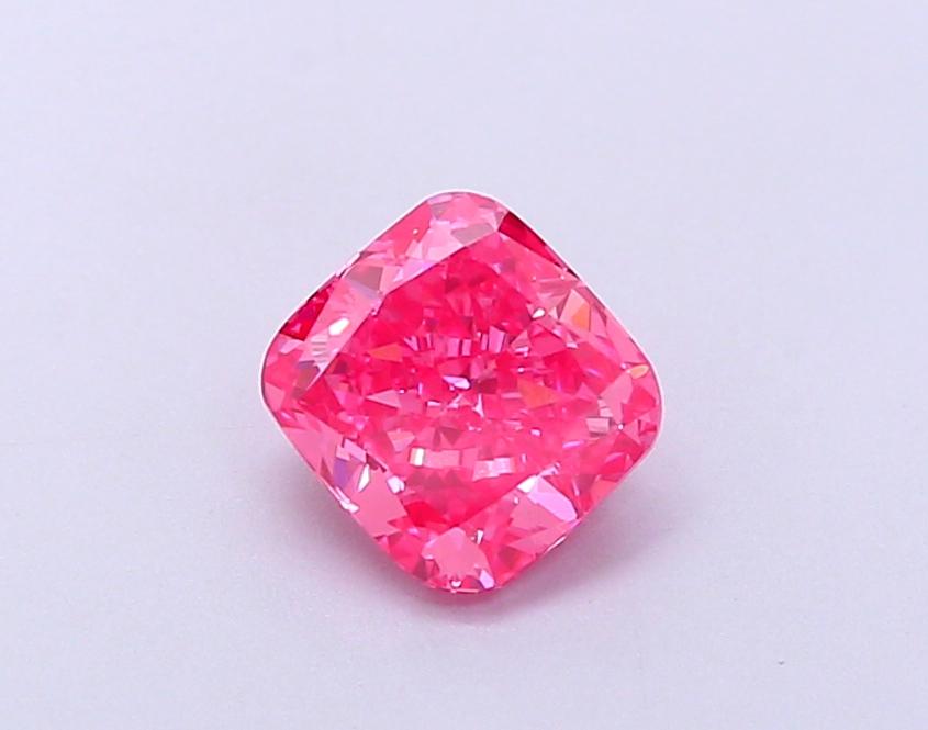 1.07 Ct. Fancy Vivid Pink Cushion Lab Grown Diamond