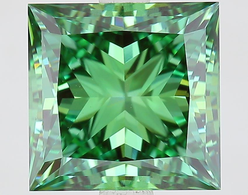 2.95 Ct. Fancy Vivid Green Princess Lab Grown Diamond