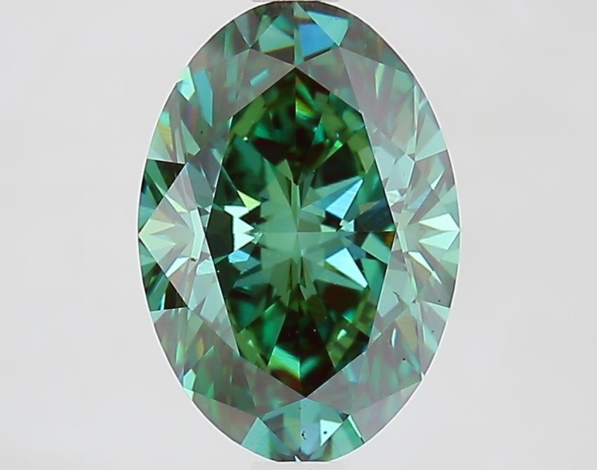 2.77 Ct. Fancy Vivid Green Oval Lab Grown Diamond