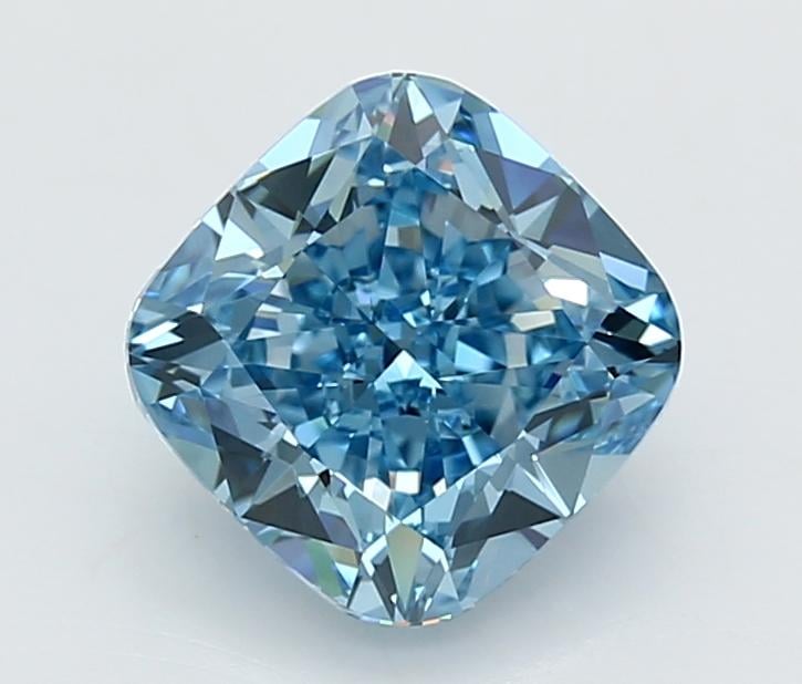 3.00 Ct. Fancy Vivid  Blue Cushion Lab Grown Diamond
