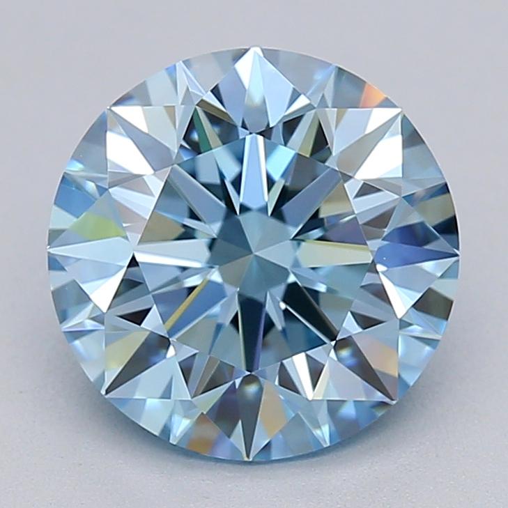 2.01 Ct. Fancy Vivid  Blue Round Lab Grown Diamond