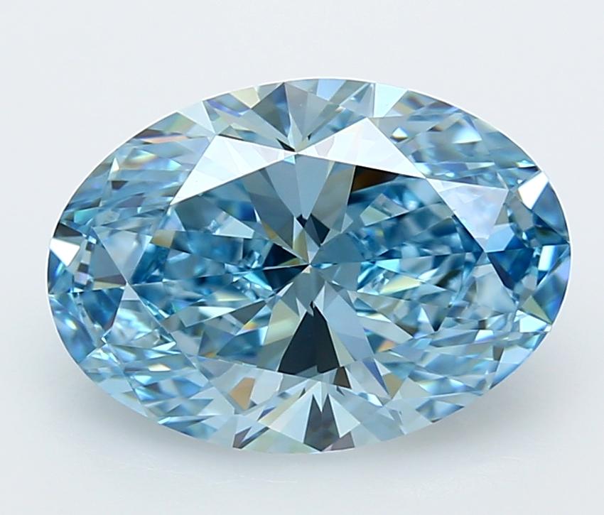 4.97 Ct. Fancy Vivid  Blue Oval Lab Grown Diamond