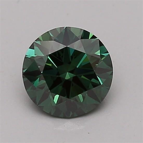 0.73 Ct. Fancy Vivid Green Round Lab Grown Diamond