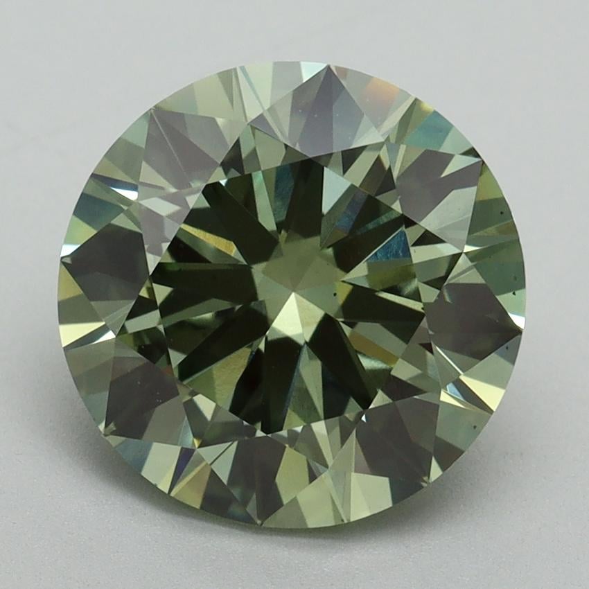 4.00 Ct. Fancy Vivid Green Round Lab Grown Diamond