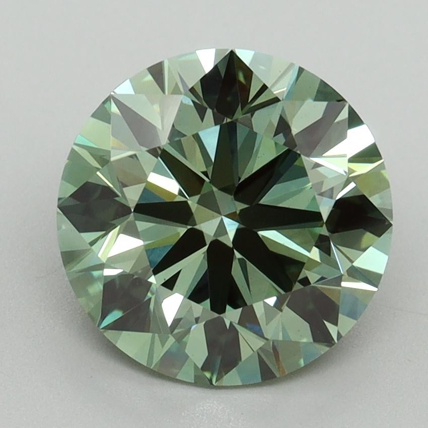 2.72 Ct. Fancy Vivid Green Round Lab Grown Diamond