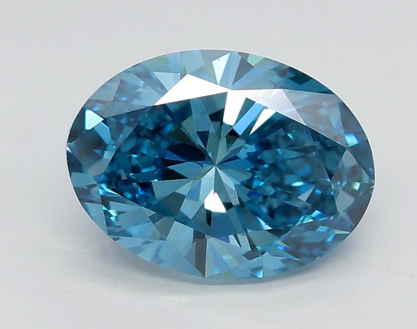 2.01 Ct. Fancy Vivid Blue Oval Lab Grown Diamond
