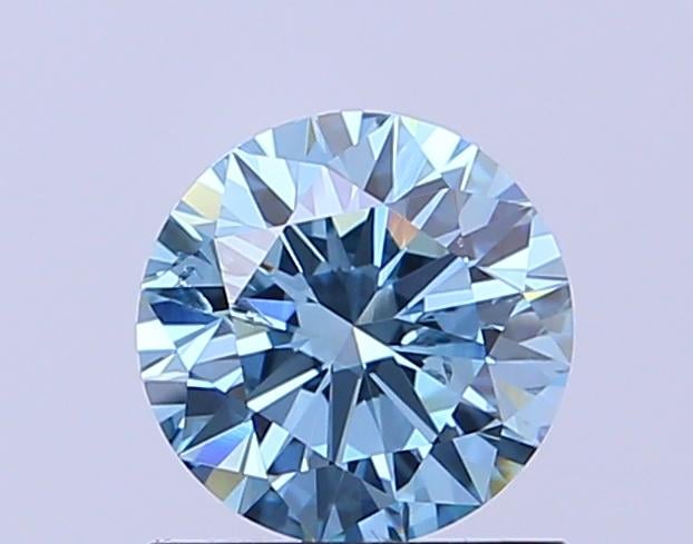 0.96 Ct. Fancy Vivid New_Mst Blue Round Lab Grown Diamond