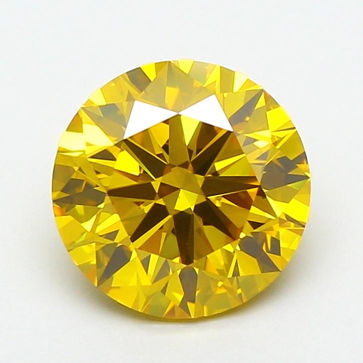 2.64 Ct. Fancy Vivid  Yellow Round Lab Grown Diamond