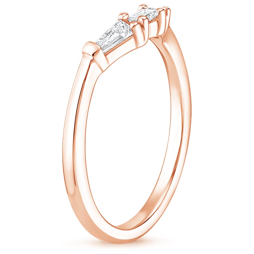 14K Rose Gold Tapered Baguette Diamond Ring, large side view