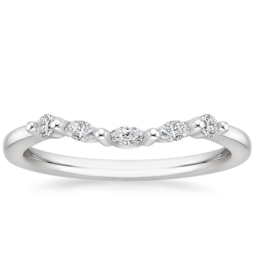 Platinum Verbena Contoured Diamond Ring, large top view
