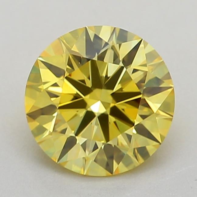 1.01 Ct. Fancy Vivid Yellow Round Lab Grown Diamond