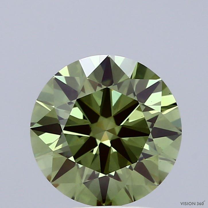 2.09 Ct. Fancy Vivid Green Round Lab Grown Diamond