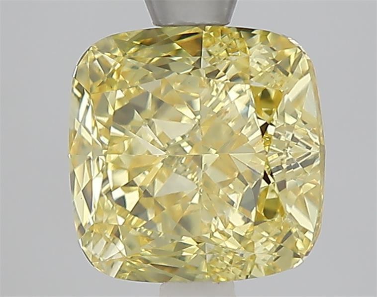 2.59 Ct. Fancy Vivid Yellow Yellow Cushion Lab Grown Diamond