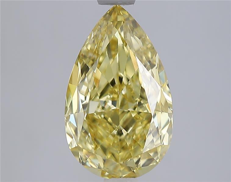 3.07 Ct. Fancy Vivid Yellow Yellow Pear Lab Grown Diamond