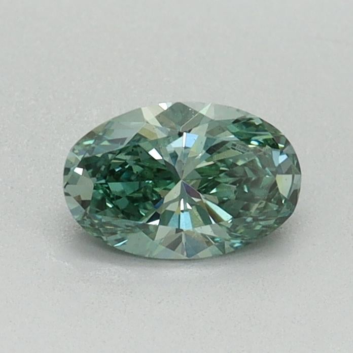 0.46 Ct. Fancy Vivid Green Oval Lab Grown Diamond