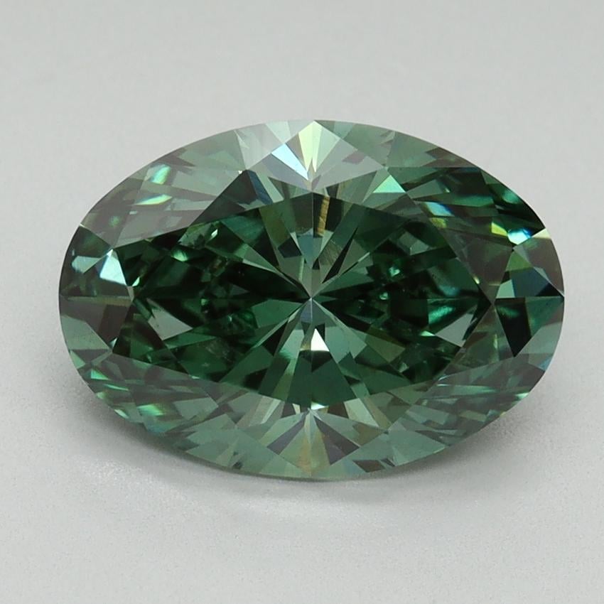 2.94 Ct. Fancy Vivid Green Oval Lab Grown Diamond