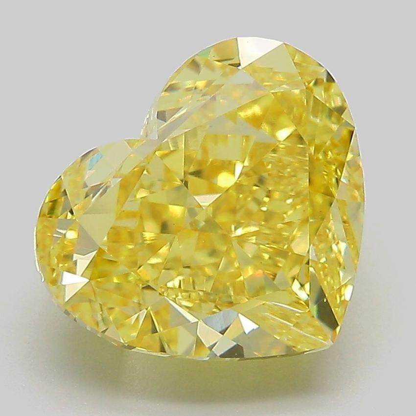 5.33 Ct. Fancy Vivid Yellow Heart Lab Grown Diamond
