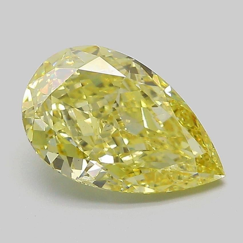 2.59 Ct. Fancy Intense  Yellow Pear Lab Grown Diamond