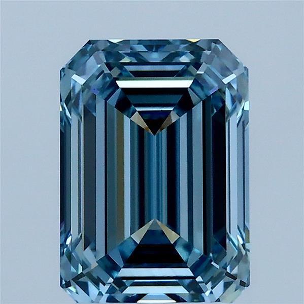 2.17 Ct. Fancy Vivid Blue Emerald Lab Grown Diamond