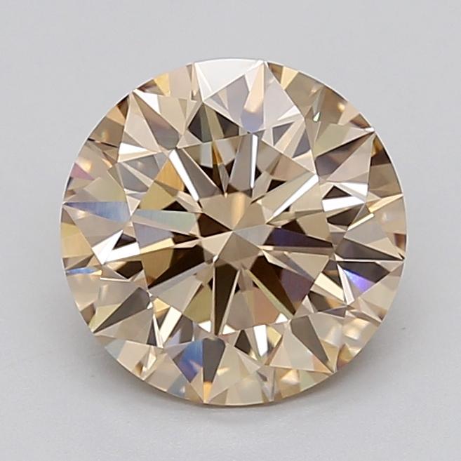 3.05 Ct. Light  Brown Round Lab Grown Diamond