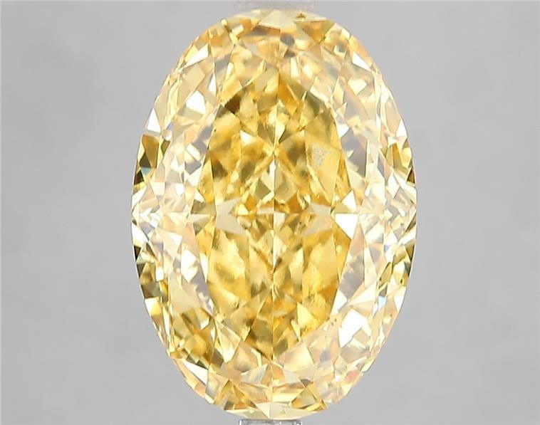 5.08 Ct. Fancy Vivid Yellow Oval Lab Grown Diamond