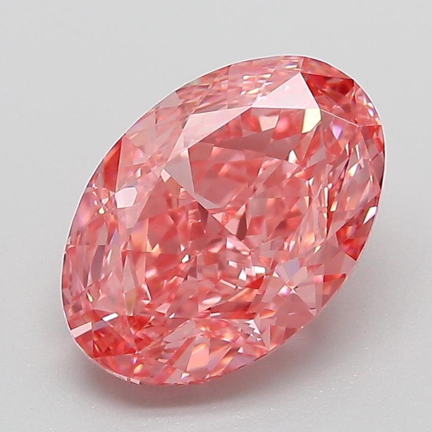 3.08 Ct. Fancy Pink Oval Lab Grown Diamond