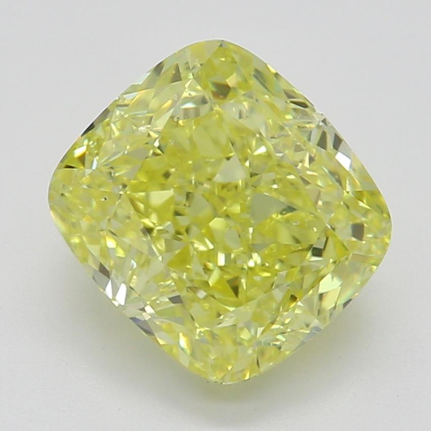 1.51 Ct. Fancy Intense Yellow Cushion Diamond
