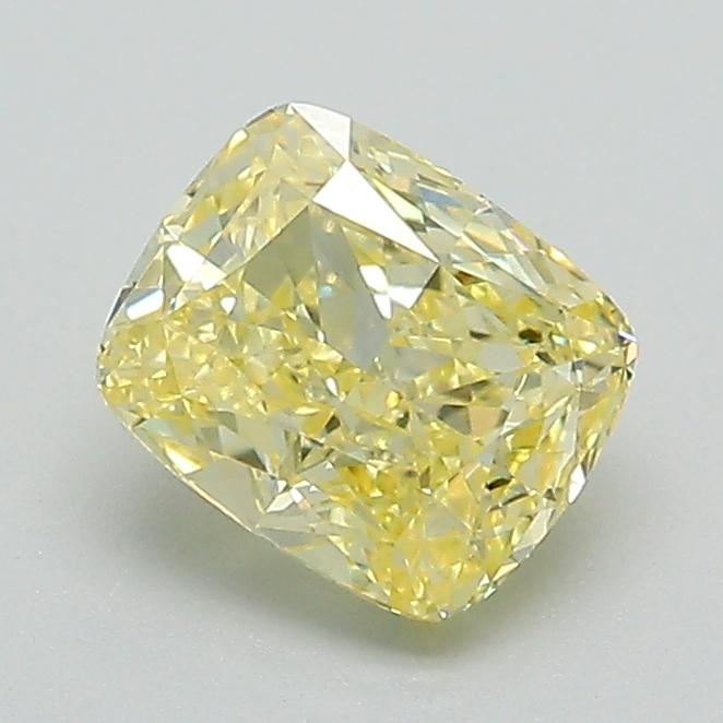 1.10 Ct. Fancy Vivid Yellow Cushion Lab Grown Diamond