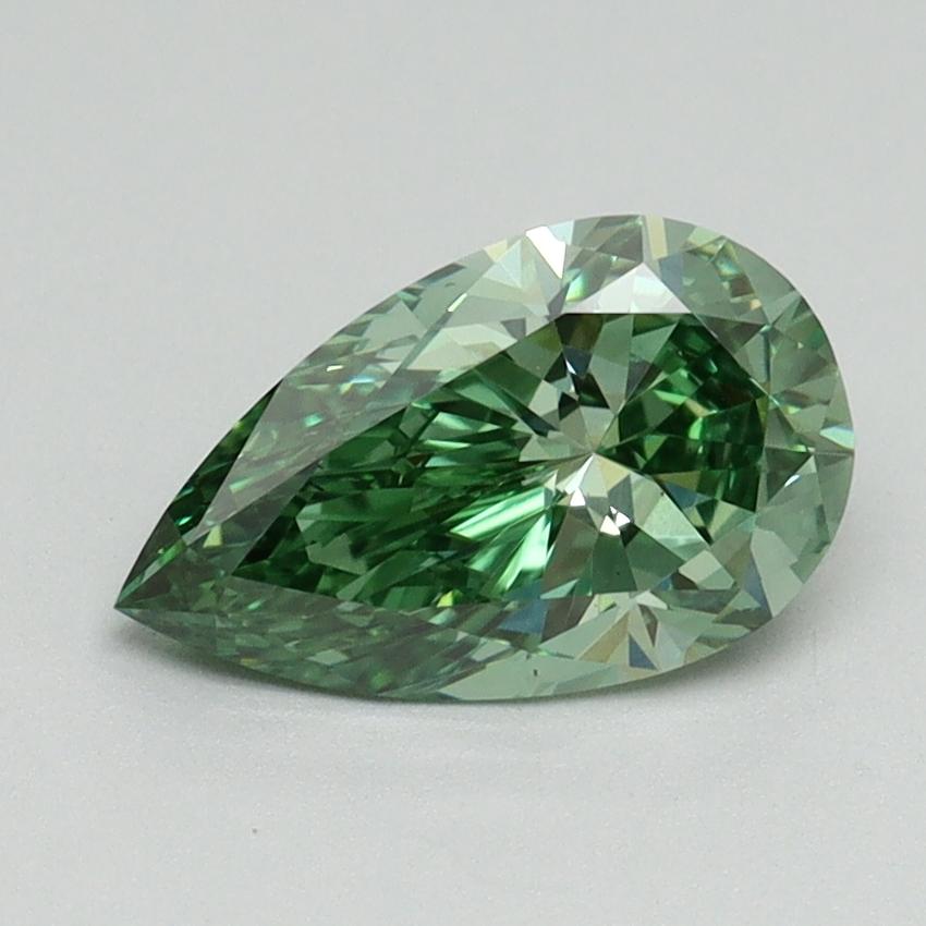 1.17 Ct. Fancy Vivid Green Pear Lab Grown Diamond