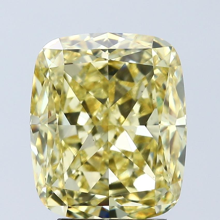 4.06 Ct. Fancy Vivid Yellow Cushion Lab Grown Diamond