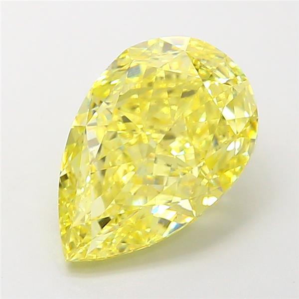 4.00 Ct. Fancy Vivid Yellow Pear Lab Grown Diamond